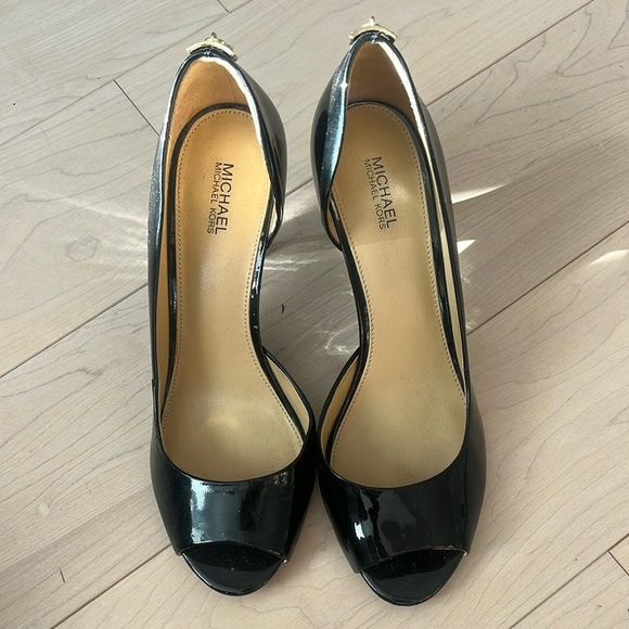 Michael Kors Shoes - Michael Kors Black Peep Toe Heels